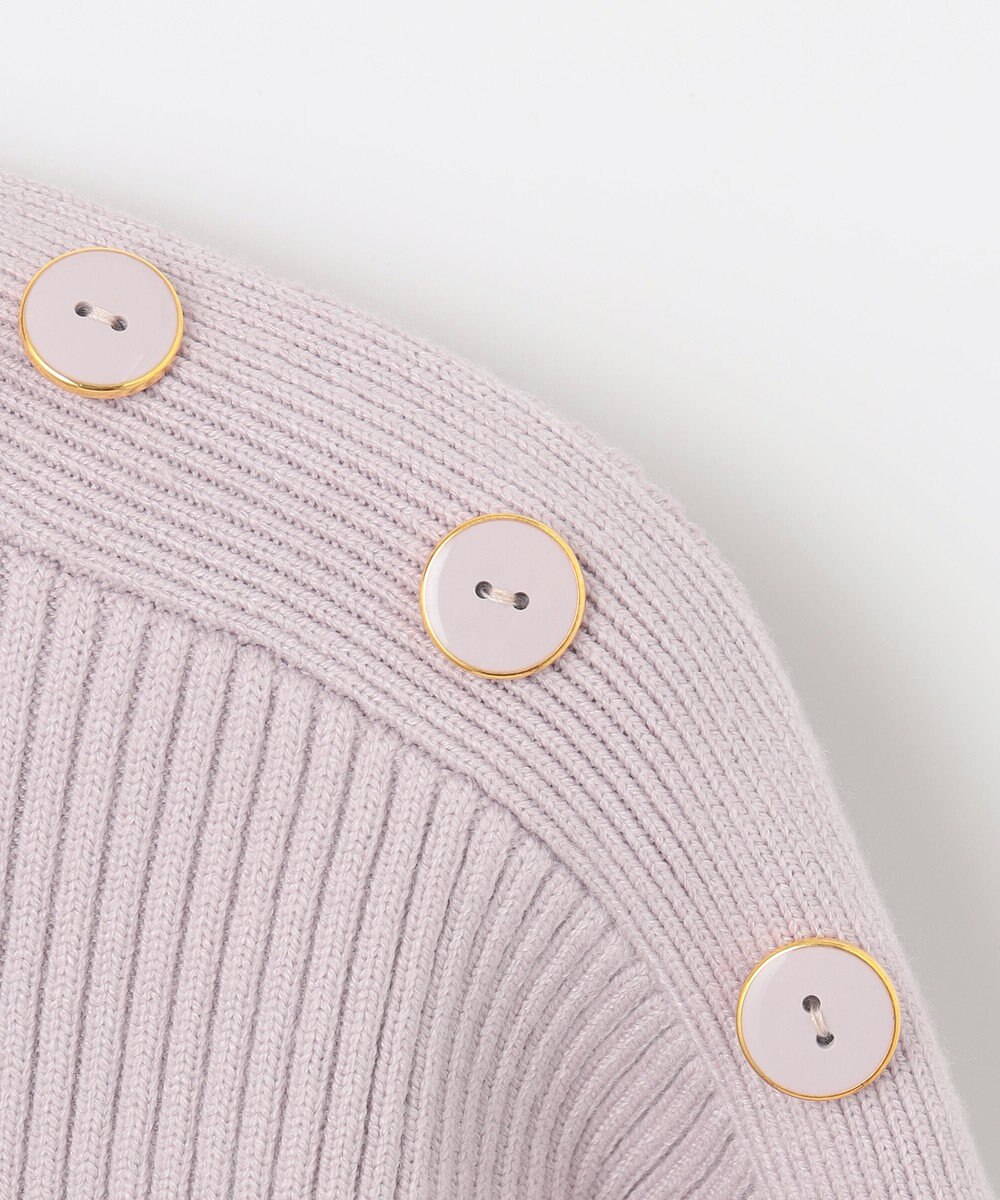 ANY SIS 【洗える】リブコンビボタン ニット 