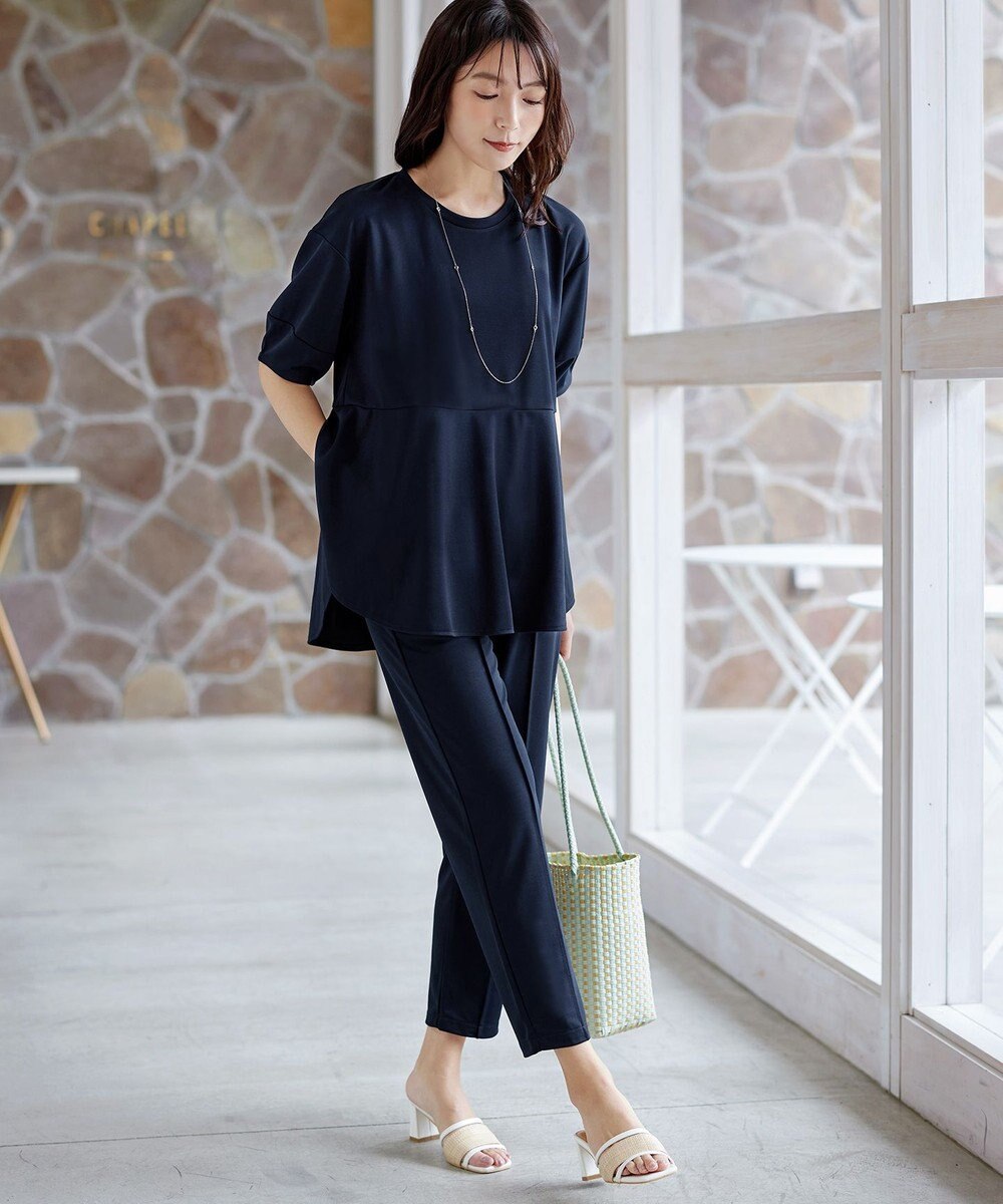 Tiaclasse 【洗える・接触冷感・紫外線ケア・サラごこち】選べるパンツ(テーパード/ワイド） 