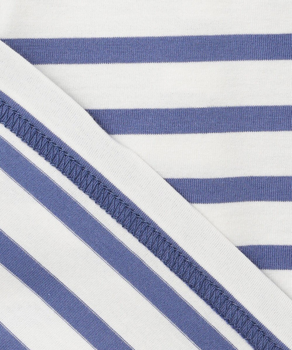 組曲 KIDS 【90-100㎝】フラワー刺繍ボーダー Tシャツ 