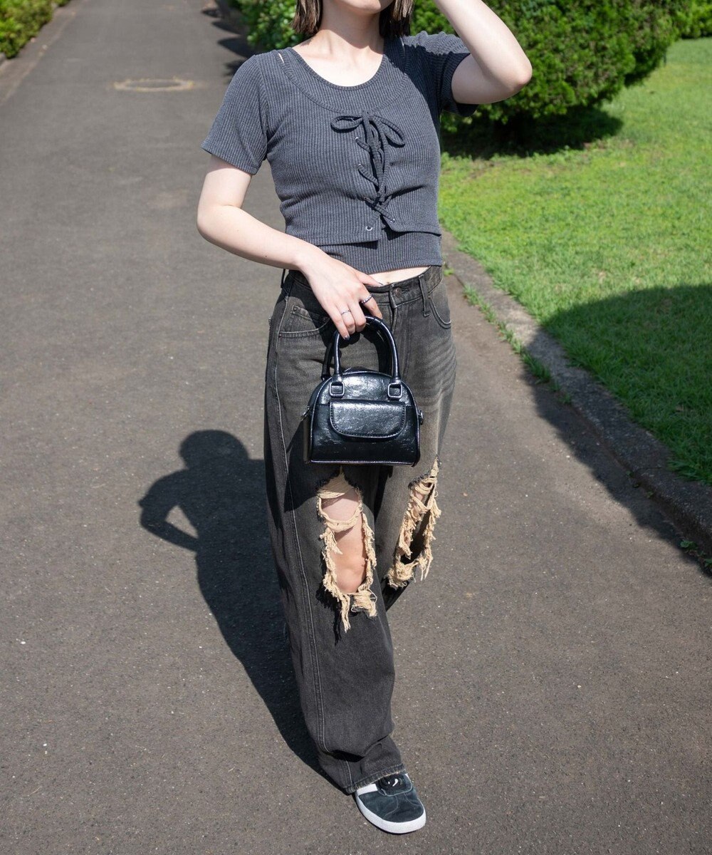 WEGO レイヤードレースアップトップス 