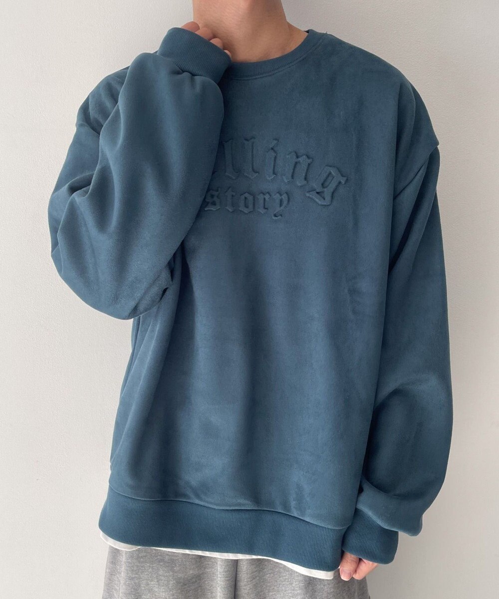 WEGO フェイクスウェードロゴプルオーバー 