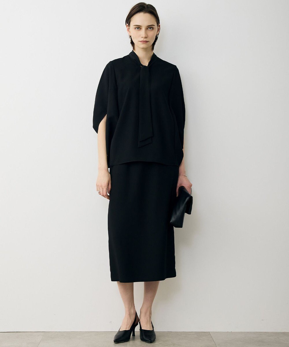 ICB 【先行予約】 FluidBackSatin ドルマンスリーブボウタイブラウス 