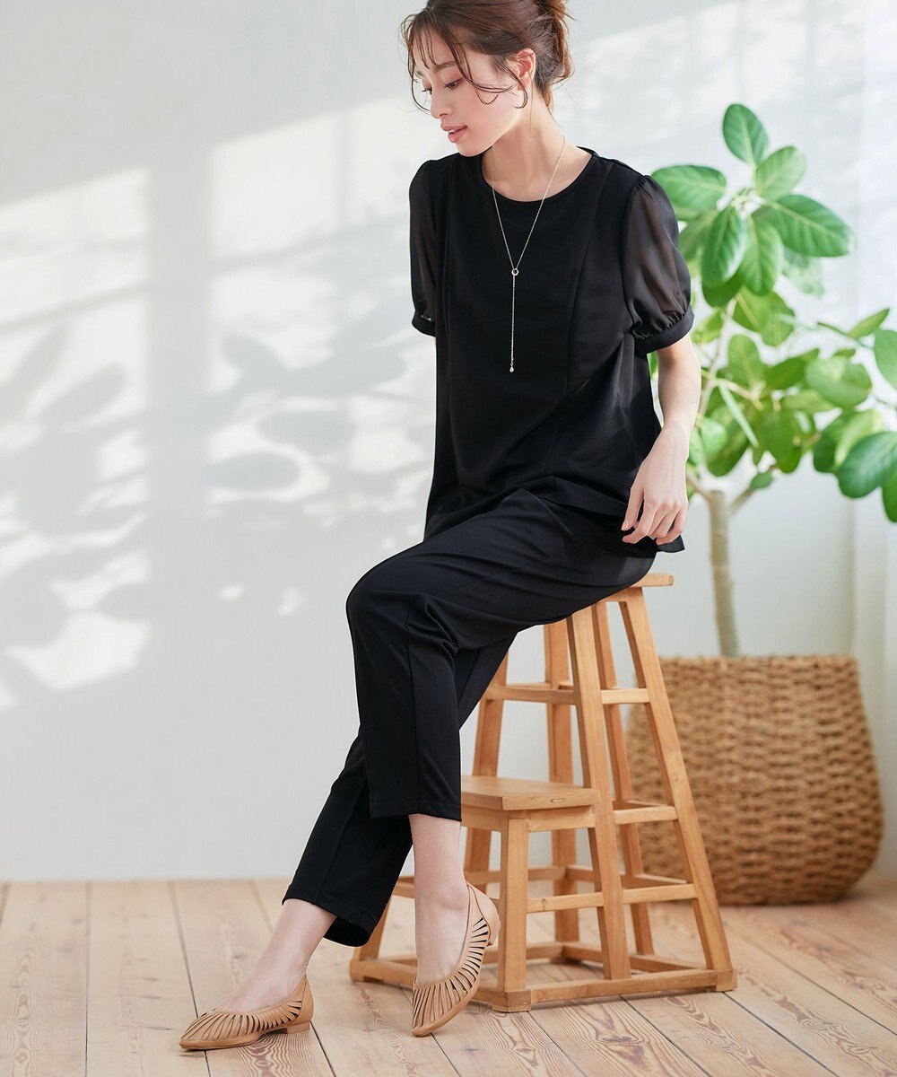 Tiaclasse 【洗える・接触冷感・紫外線ケア・サラごこち】選べるパンツ(テーパード/ワイド） 