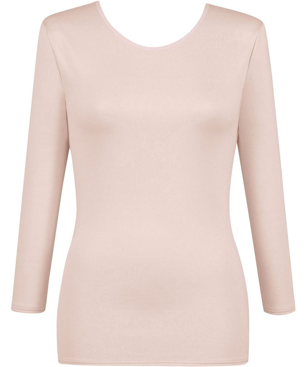 Wing あったかインナー 綿100％(肌側) シルクプロテイン加工 やわらかな肌ざわり 【エアロカプセル】 ネックせまめ 8分袖 長袖 秋 冬 EL2949 ウイング／ワコール 