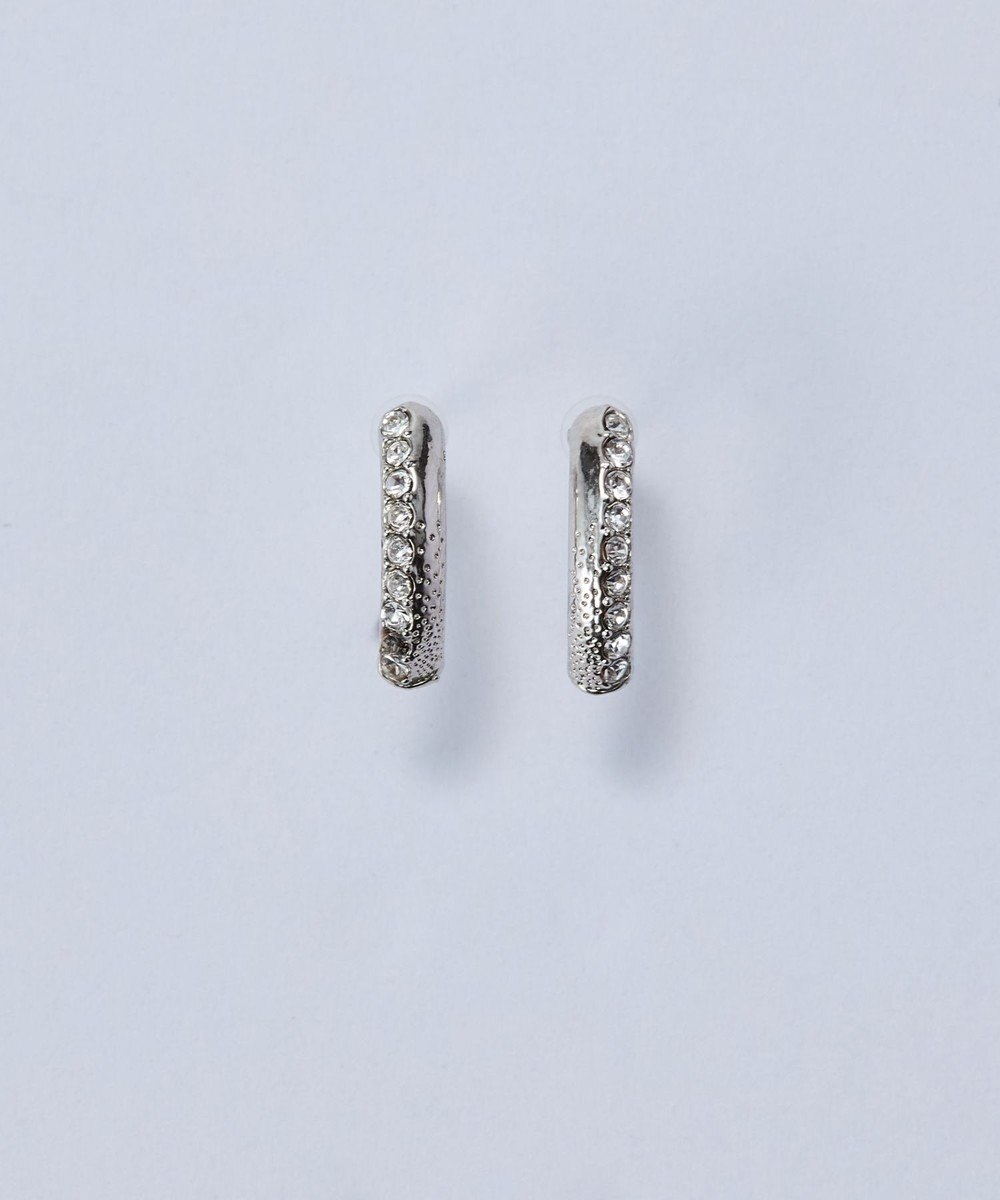 Phoebe 【金属アレルギー対応】テクスチャードスパークビジューピアス/ニッケルフリー シルバー 