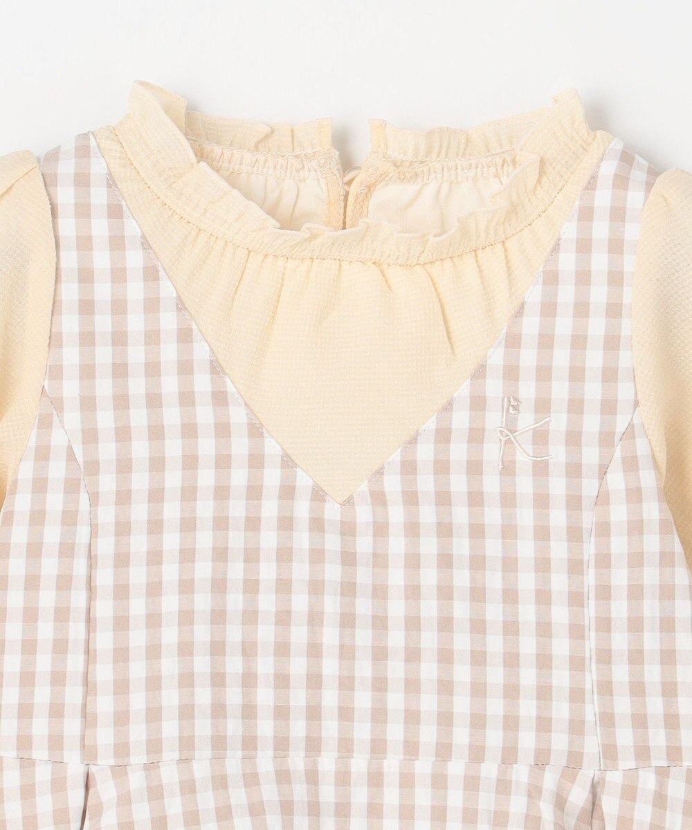 組曲 KIDS 【100㎝】ギンガムドッキング  ワンピース 