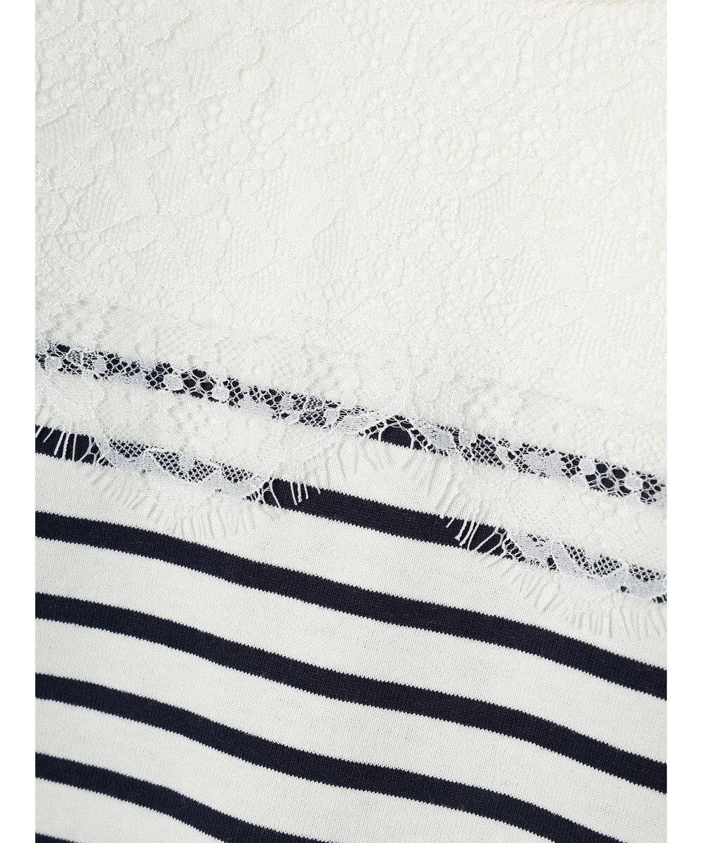 earth music&ecology レースボーダーカットソープルオーバー 