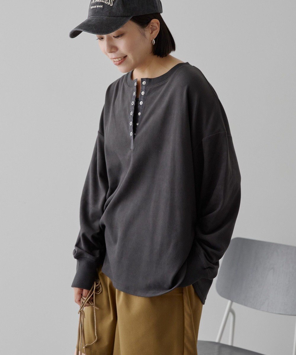 AMERICAN HOLIC ソフトタッチヘンリーネックプルオーバー 