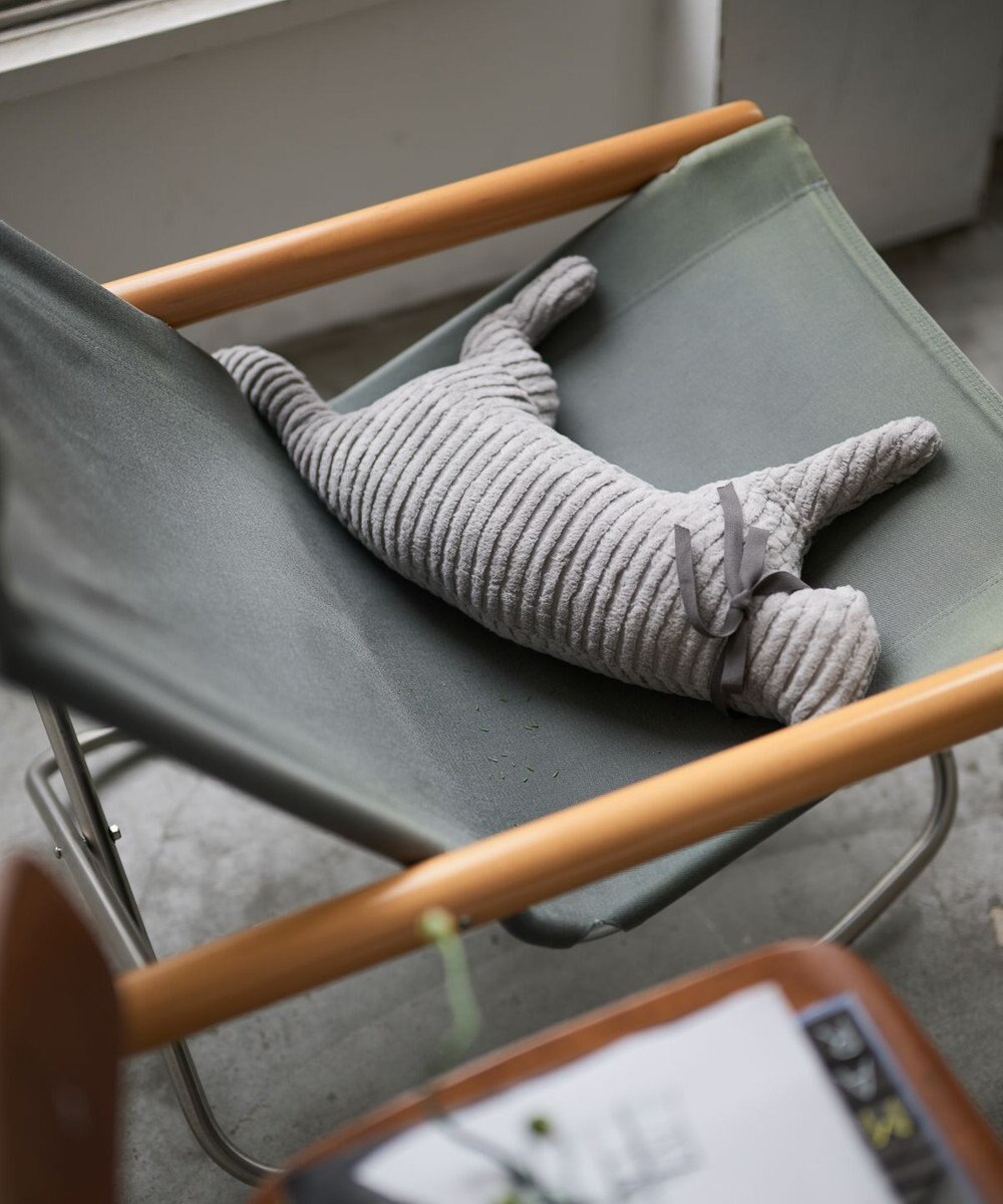 LOOM&SPOOL GRA綿毛布猫抱き枕 