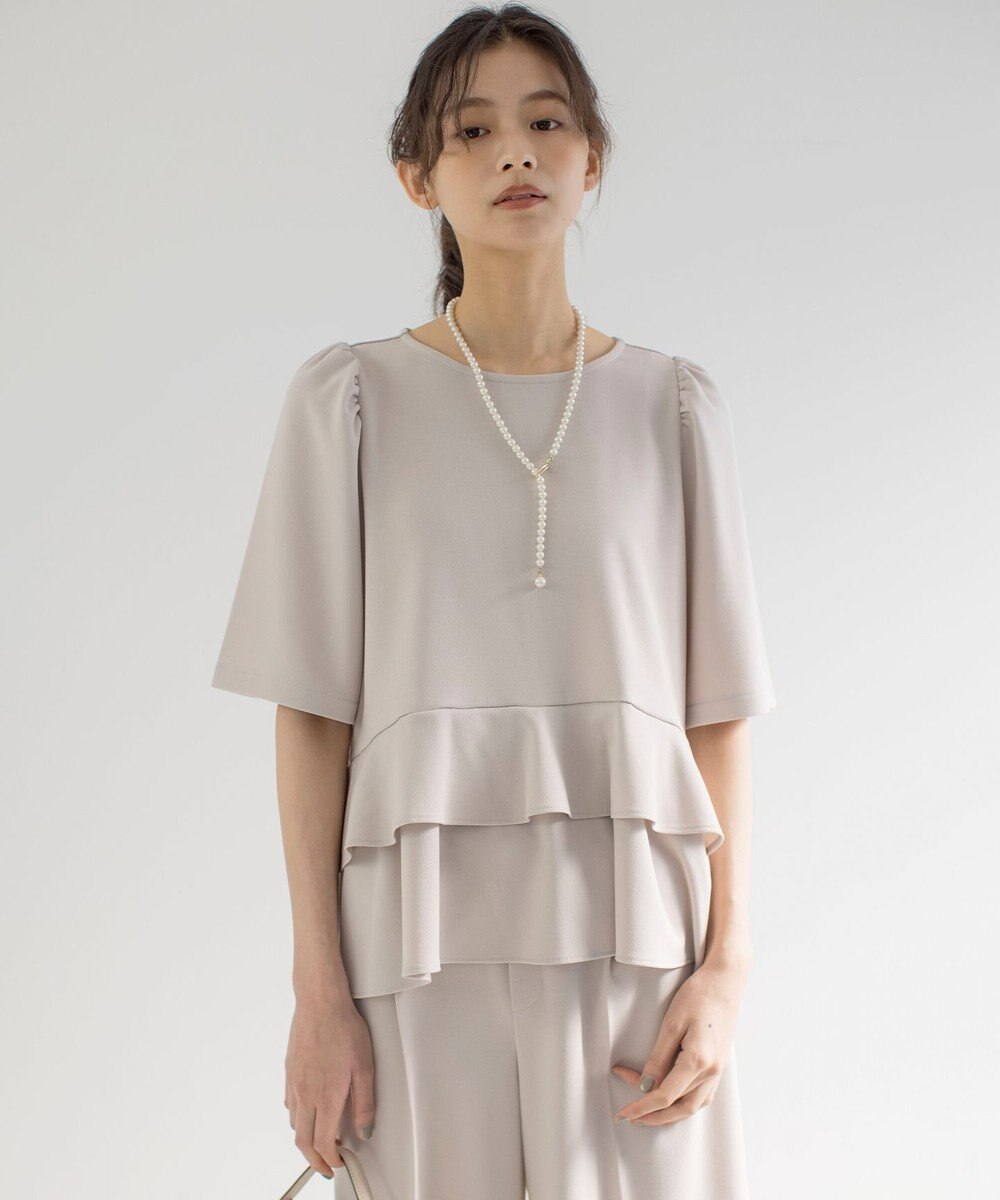 組曲 S ご好評につき追加生産【WEB限定】ジョーゼットジャージーティアード ブラウス 