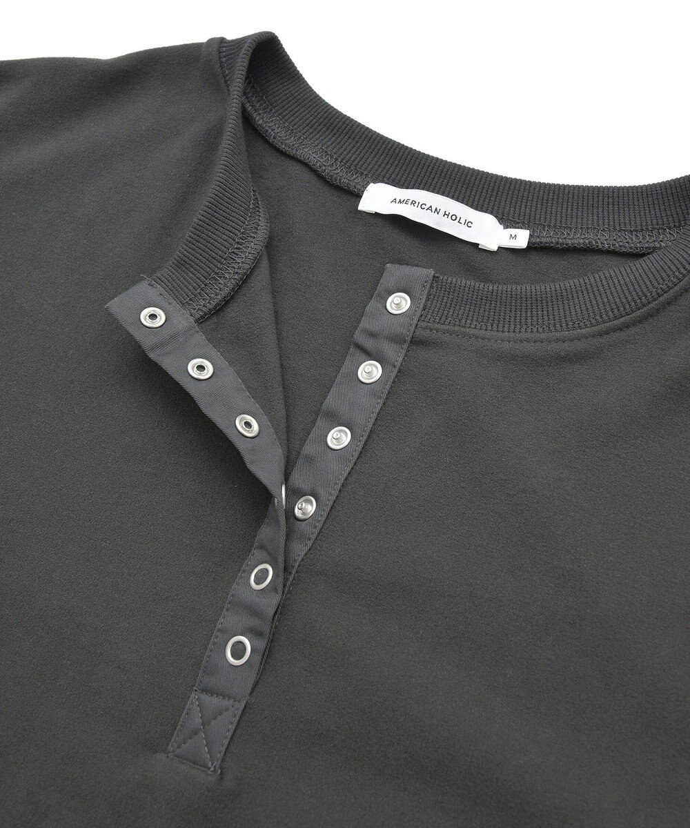 AMERICAN HOLIC ソフトタッチヘンリーネックプルオーバー 