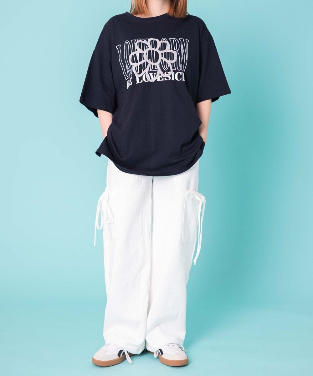 WEGO 【ウエストゴム】リボンカーゴスウェットパンツ 