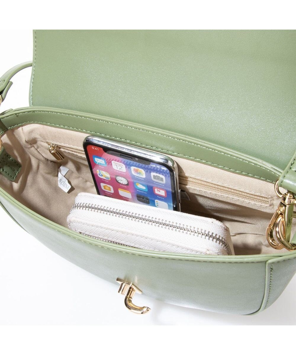 UNBILLION cachecache 財布ポーチ付きハーフムーンショルダーバッグ 