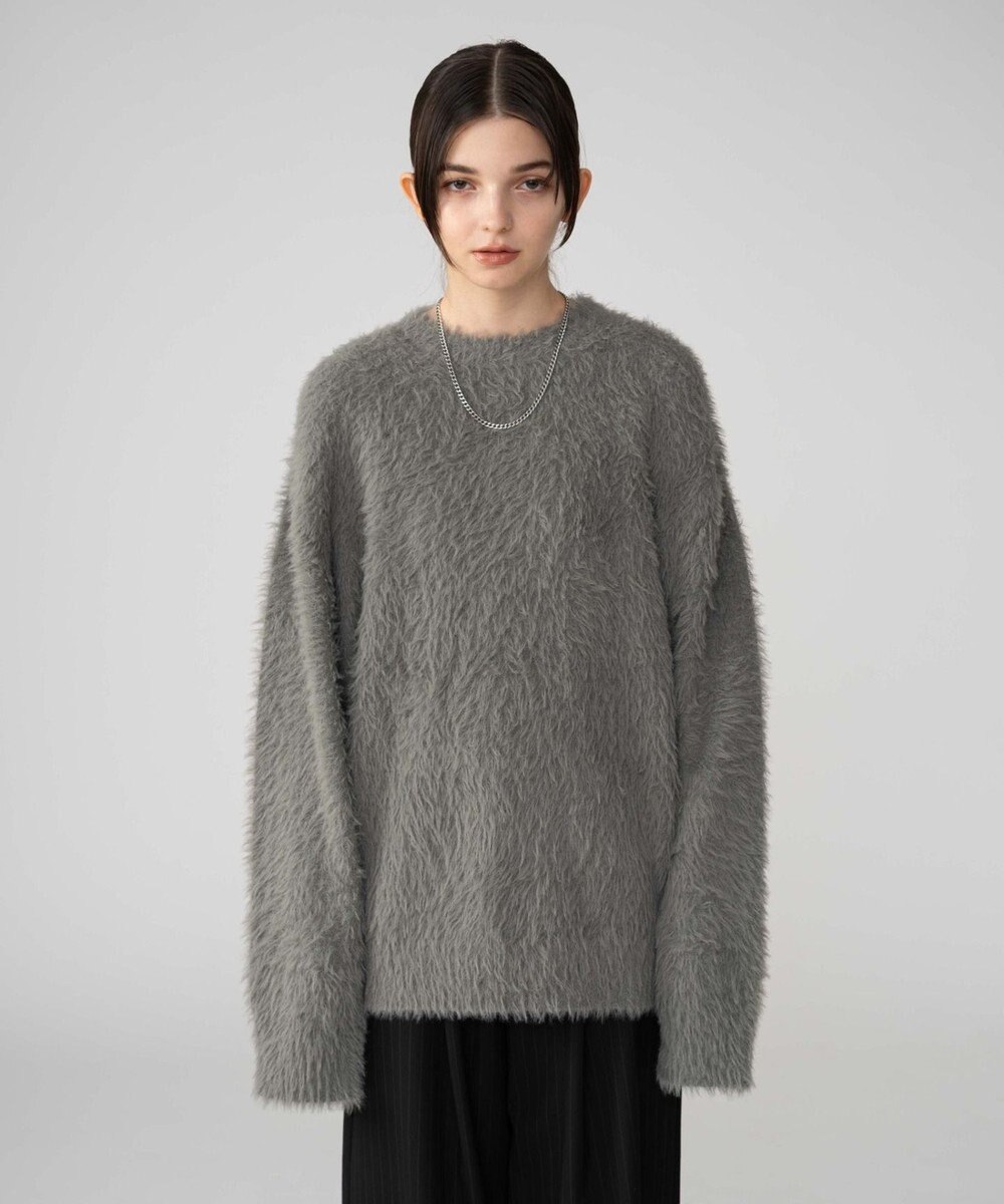 WEGO 【2025秋冬新作/ユニセックス着用ITEM/MLサイズ展開】フェザーニットプルオーバー 