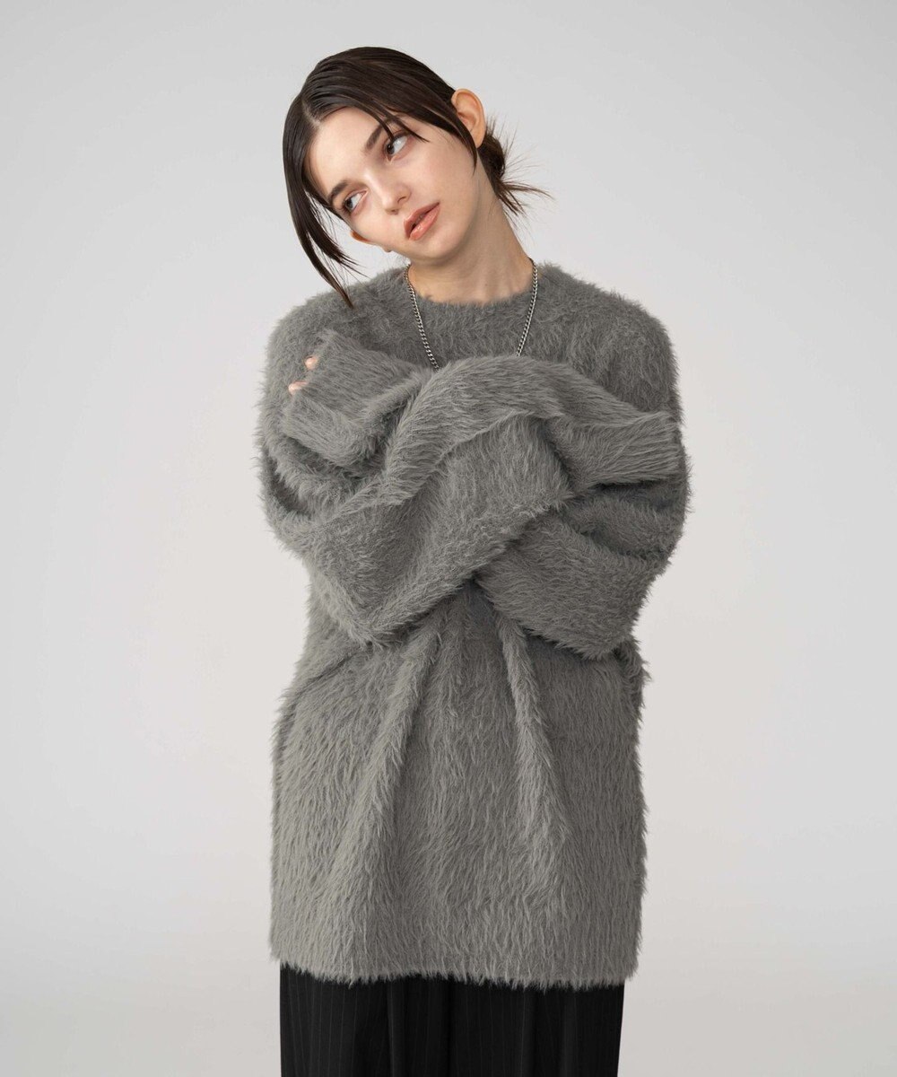 WEGO 【2025秋冬新作/ユニセックス着用ITEM/MLサイズ展開】フェザーニットプルオーバー 