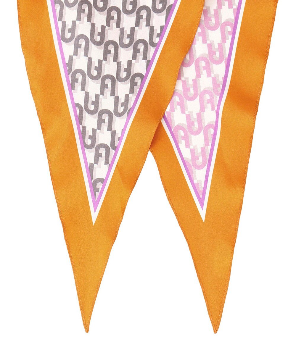 MOONBAT FURLA シルク100% モノグラム柄 菱形スカーフ 