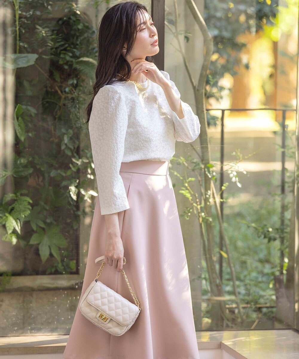 組曲 L 【KUMIKYOKU NAVY】フラワージャガード ブラウス 