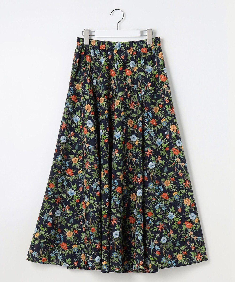 J.PRESS LADIES S スパンボタニカル プリント ロング フレア スカート 