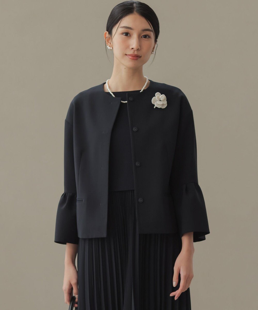 組曲 S 【KUMIKYOKU NAVY】コンフォータブルドレープ フレアスリーブジャケット 