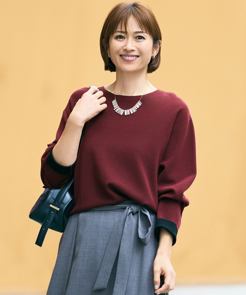 自由区 L 【カタログ掲載】レーヨンストレッチベーシックシルエット ニット 