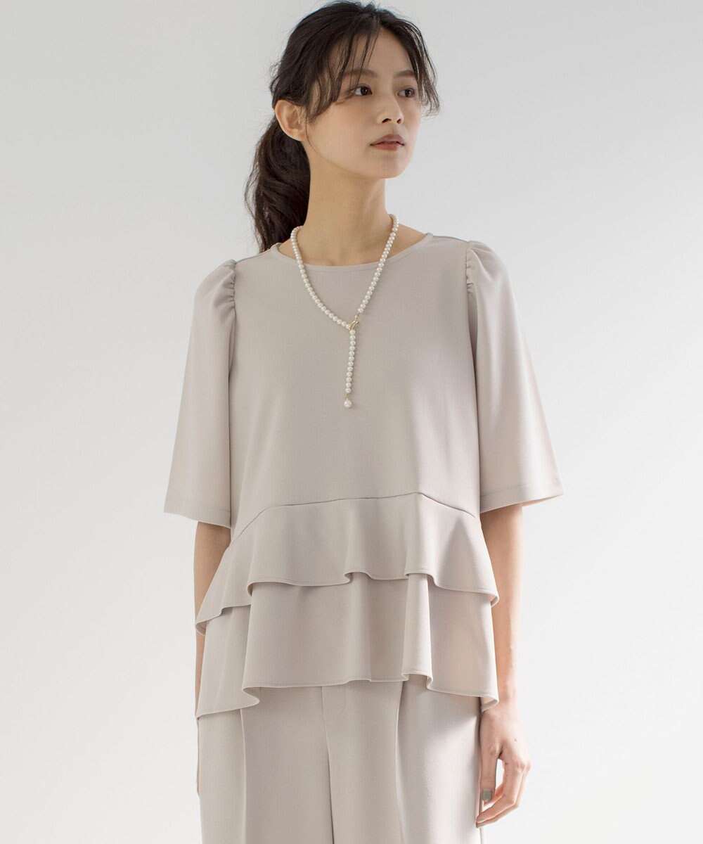 組曲 S ご好評につき追加生産【WEB限定】ジョーゼットジャージーティアード ブラウス 