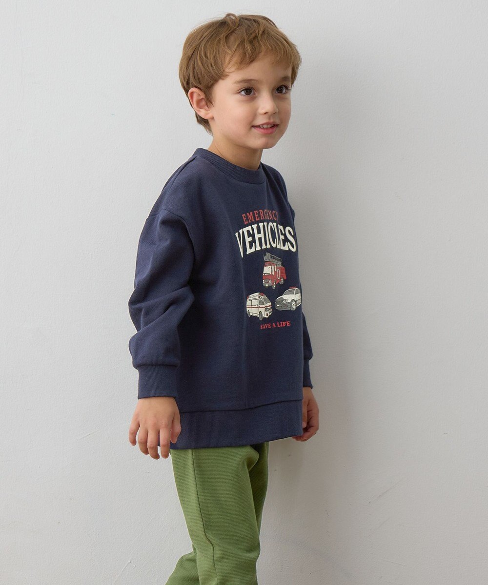 ANY KIDS 車プリント 裏毛トレーナー 