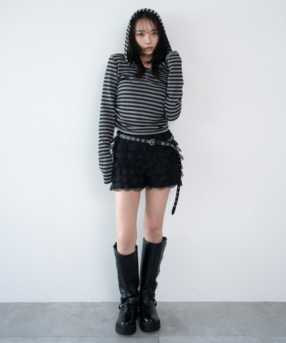 WEGO ヘンリーネックフードロンT 