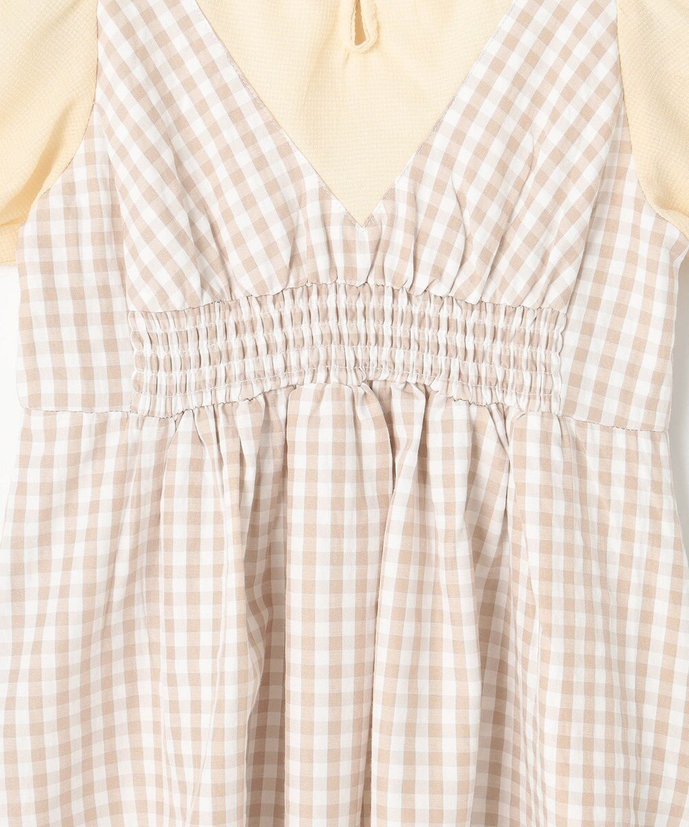 組曲 KIDS 【100㎝】ギンガムドッキング  ワンピース 