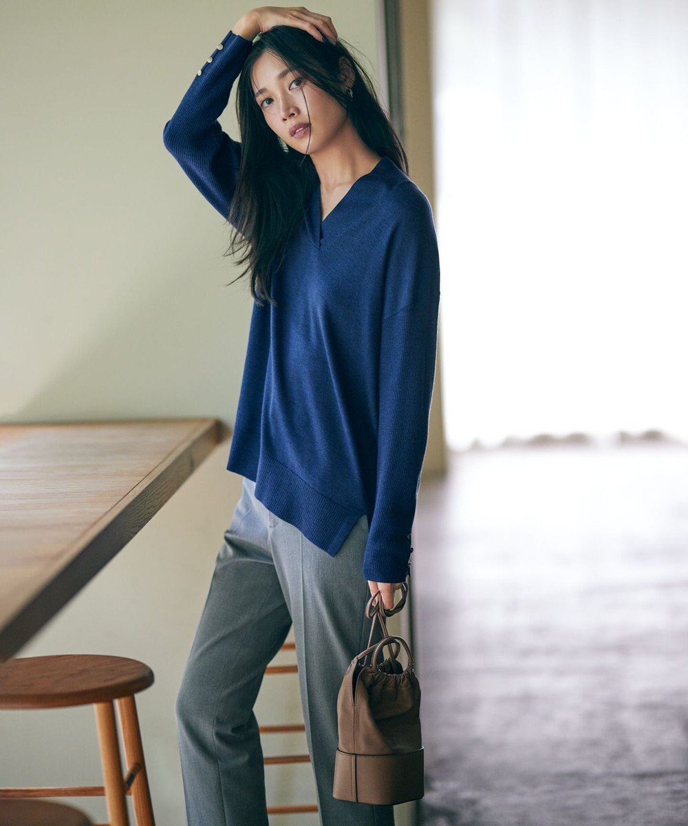 23区 【Oggi2月号掲載/新色追加】TRストレッチギャバ テーパードパンツ 