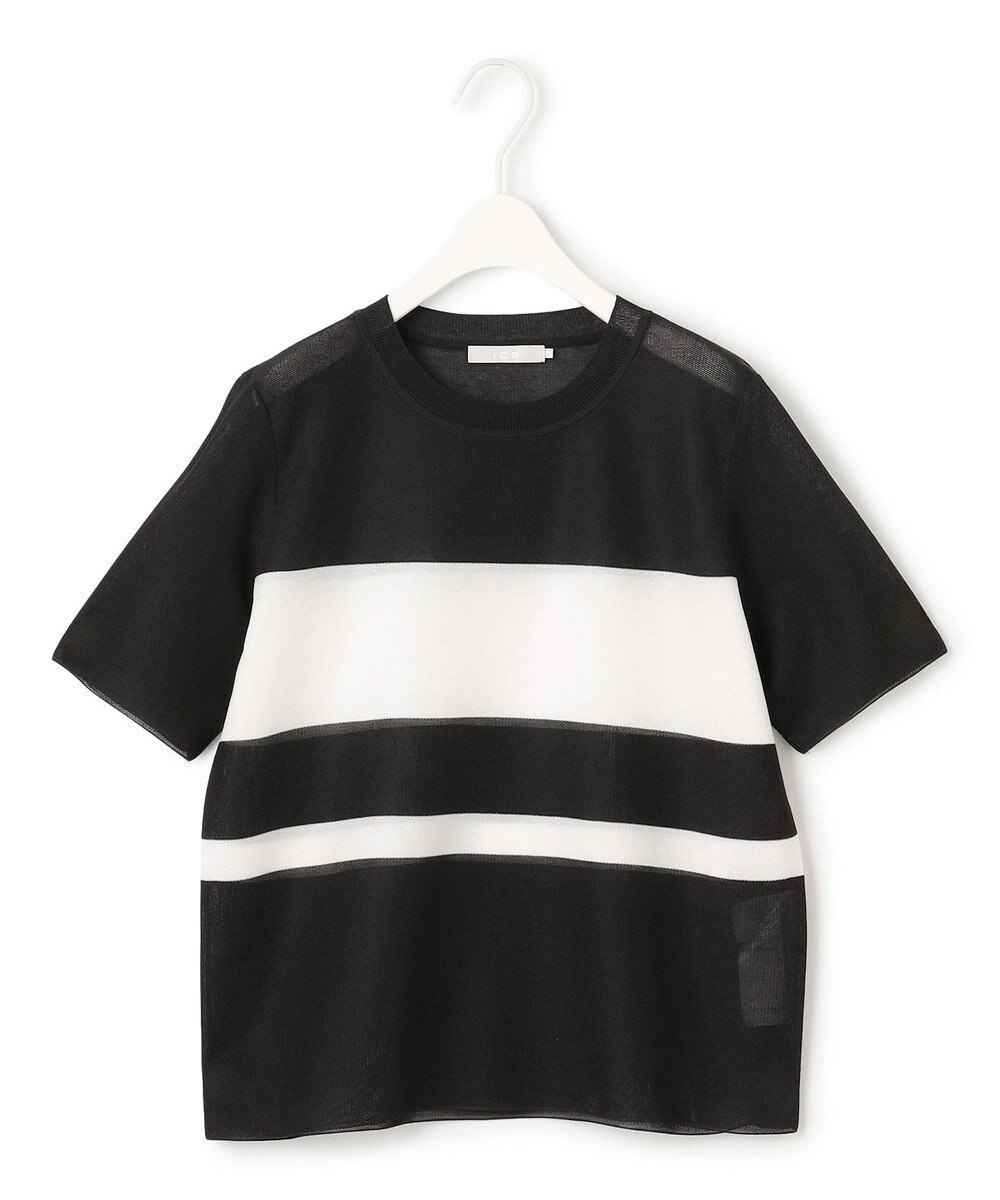 ICB 【洗える】 シアースムースボーダー ニット 