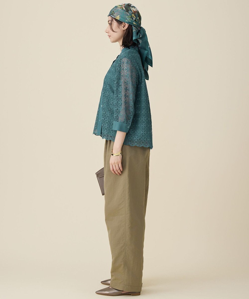 自由区 S ジオメトリックレース ブラウス 