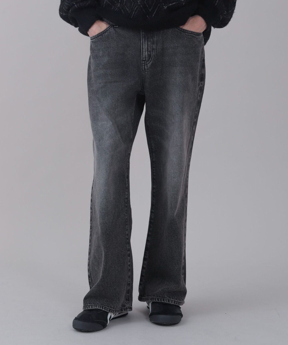 WEGO 【ユニセックス着用ITEM/ウエスト調整可】フレアデニムパンツ 