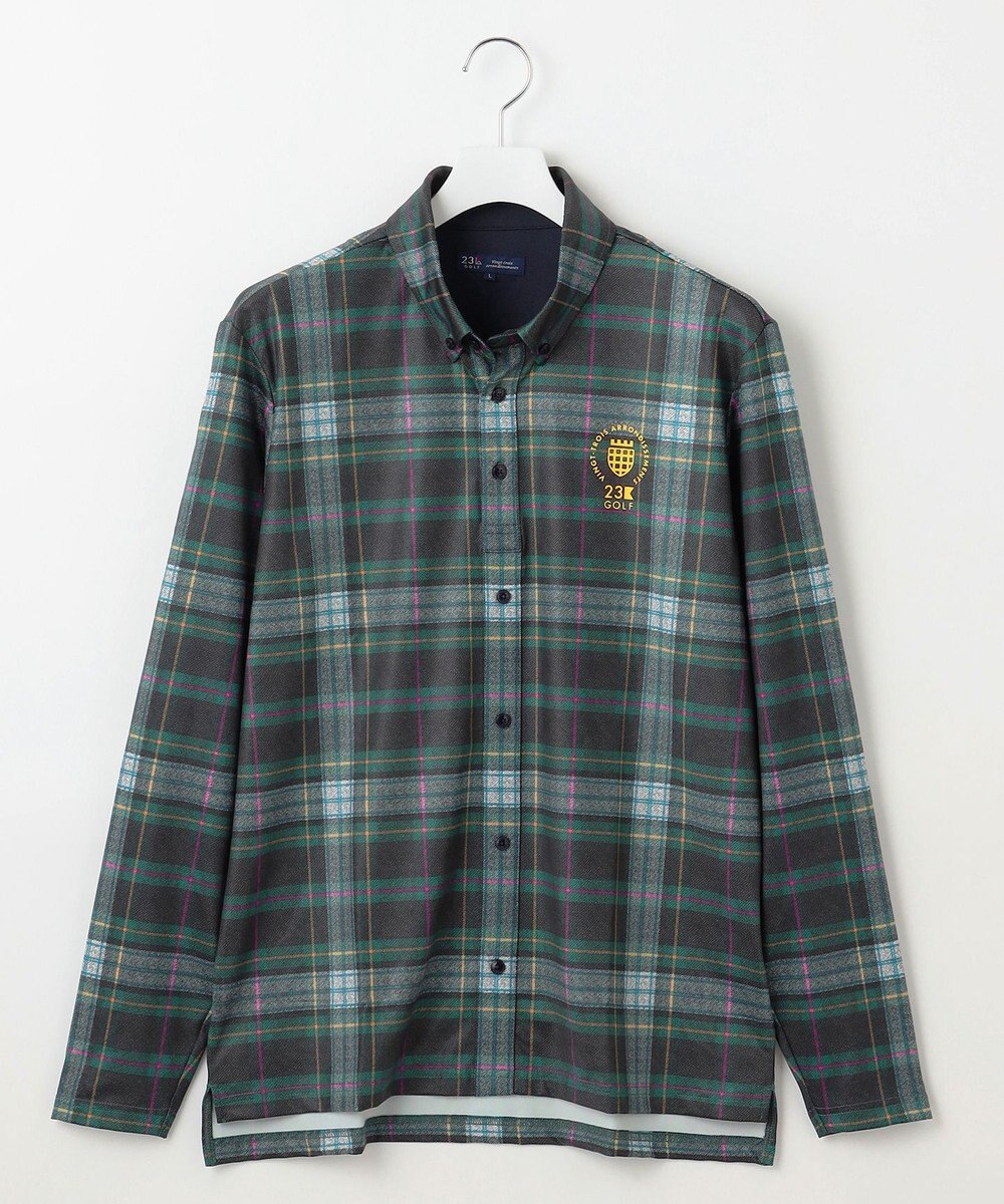 23区GOLF 【MEN】【吸水速乾/UVカット】タータンチェック柄長袖シャツ 