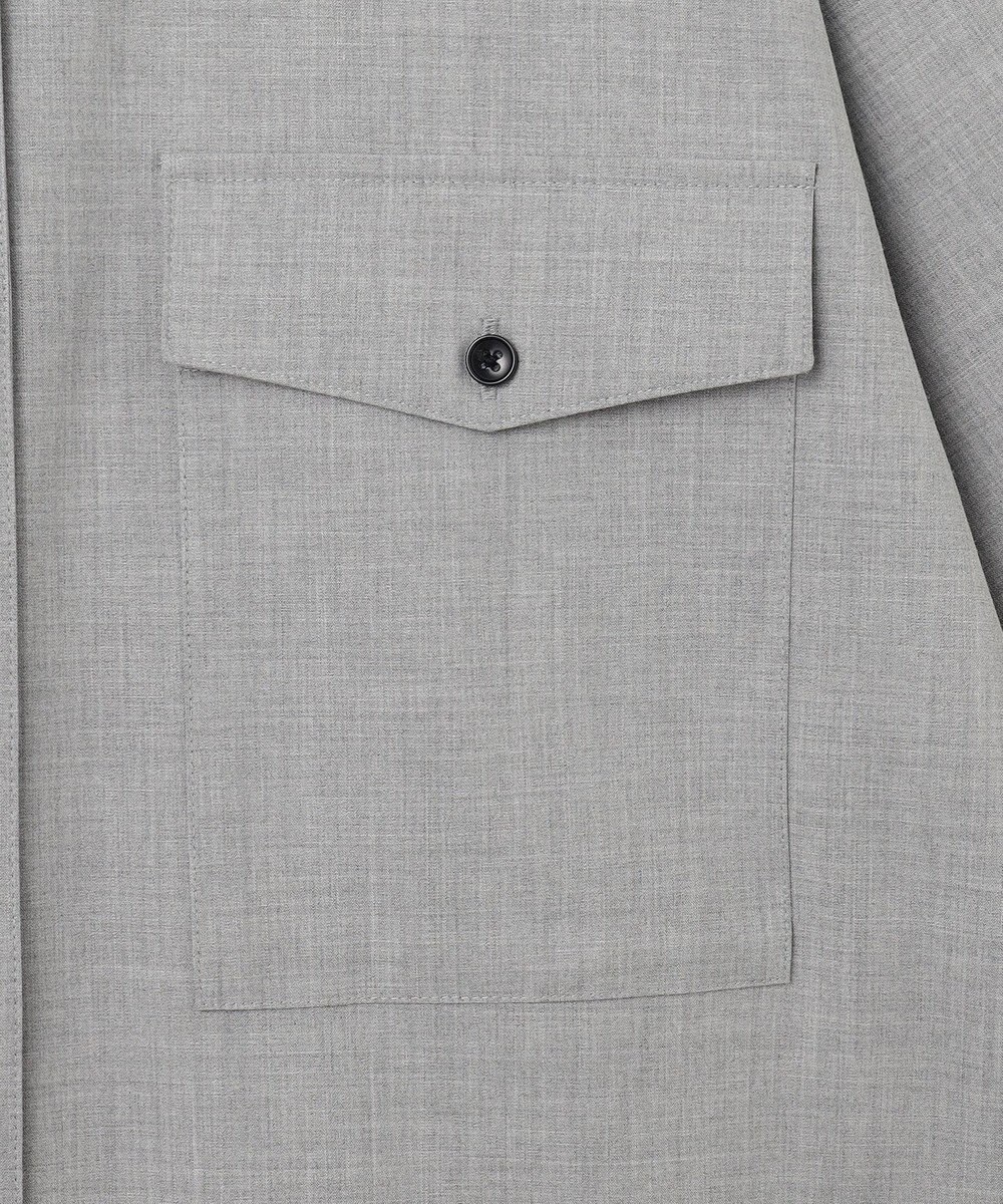 UNFILO ウールライク バンドカラーシャツ 