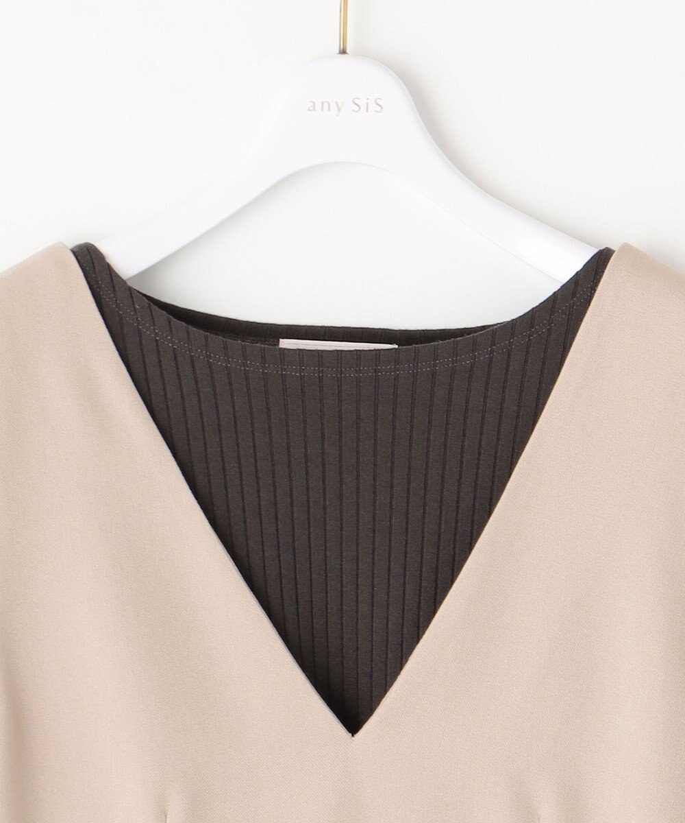 ANY SIS 【美人百花10月号掲載】カットソー×プリーツコンビ ジャンドレ 
