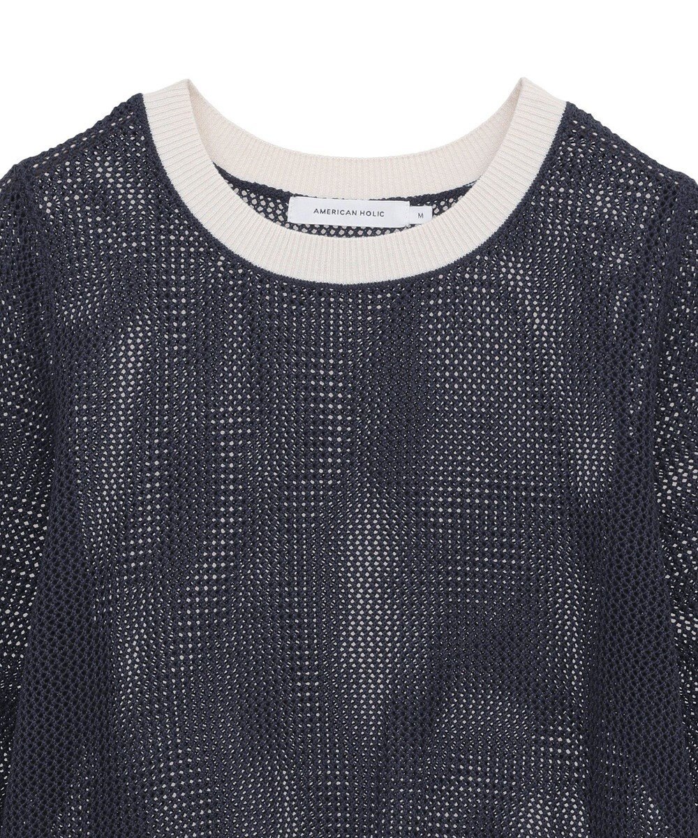 AMERICAN HOLIC メッシュニットリンガーＴシャツ 
