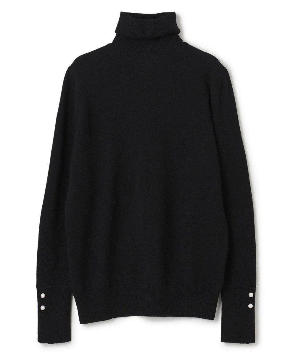 BEIGE， 【WEB限定・洗える】ALSACE / パール釦タートルネックウールニット 