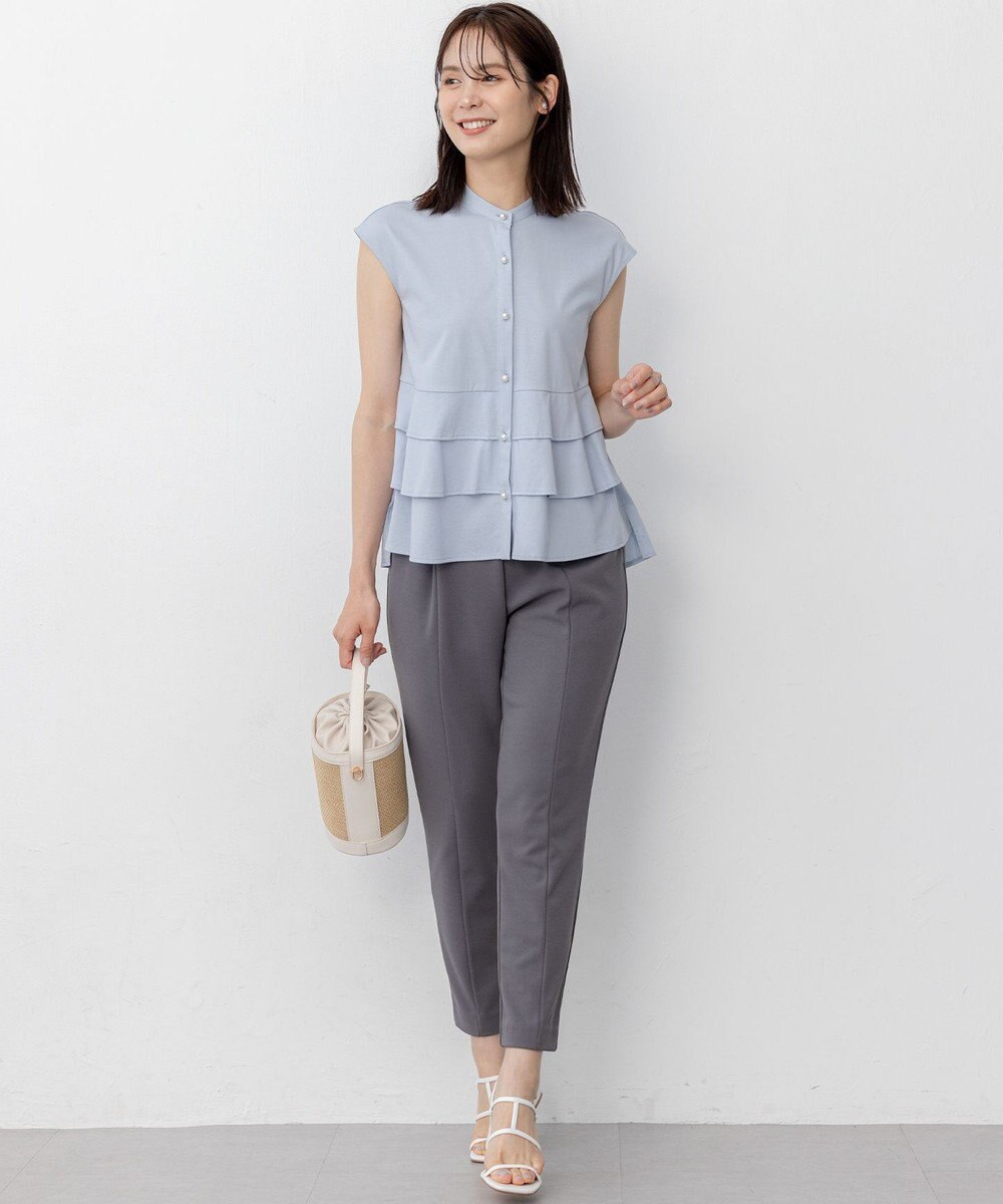 組曲 【WEB限定】プレーティング天竺ティアード カットソー 