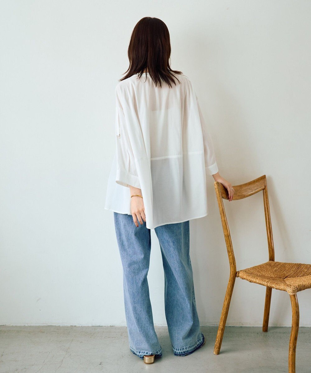 YECCA VECCA 2wayドロストスリーブバンドカラーシャツ 