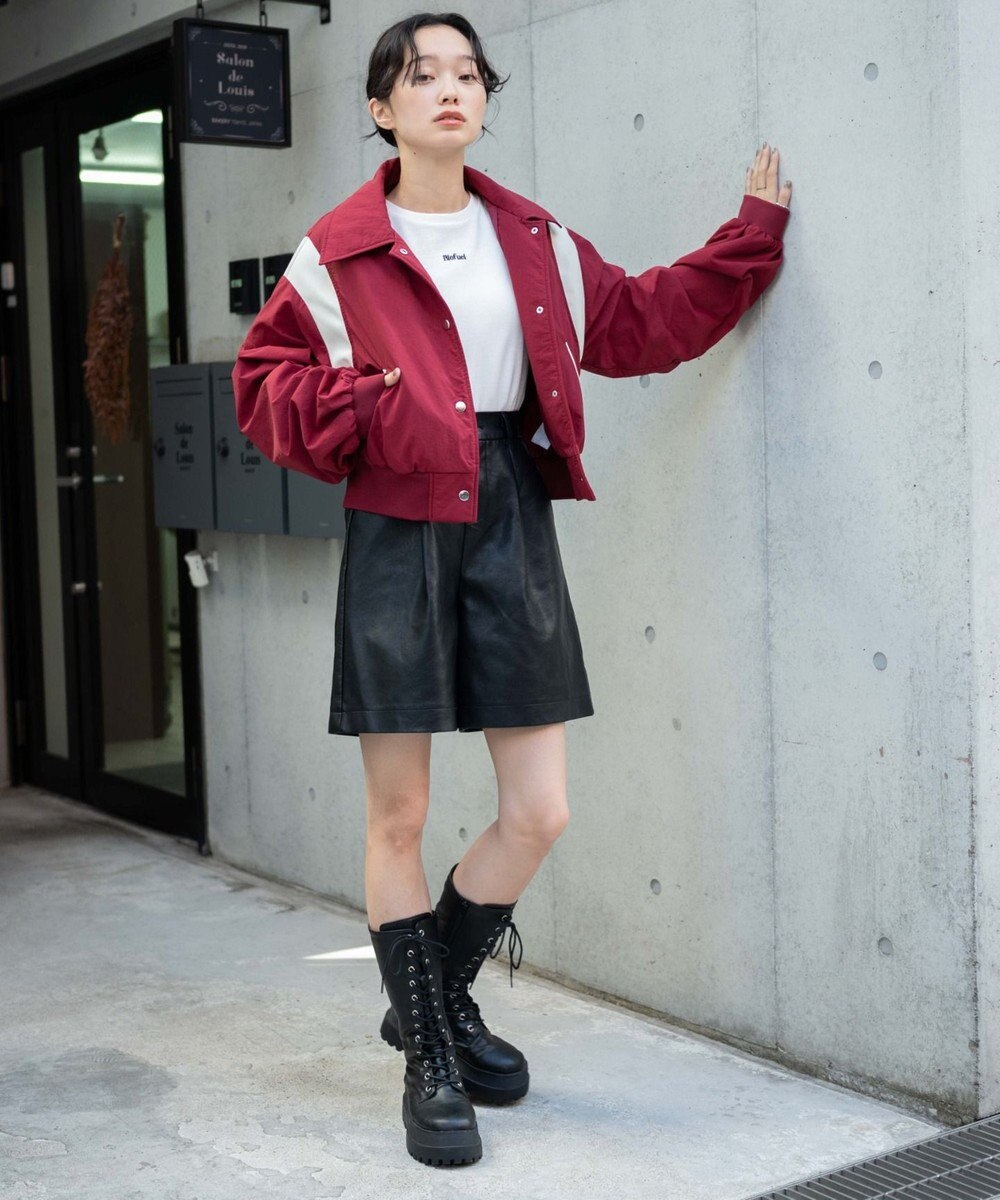 WEGO ナイロン切替ショートスタジャン 