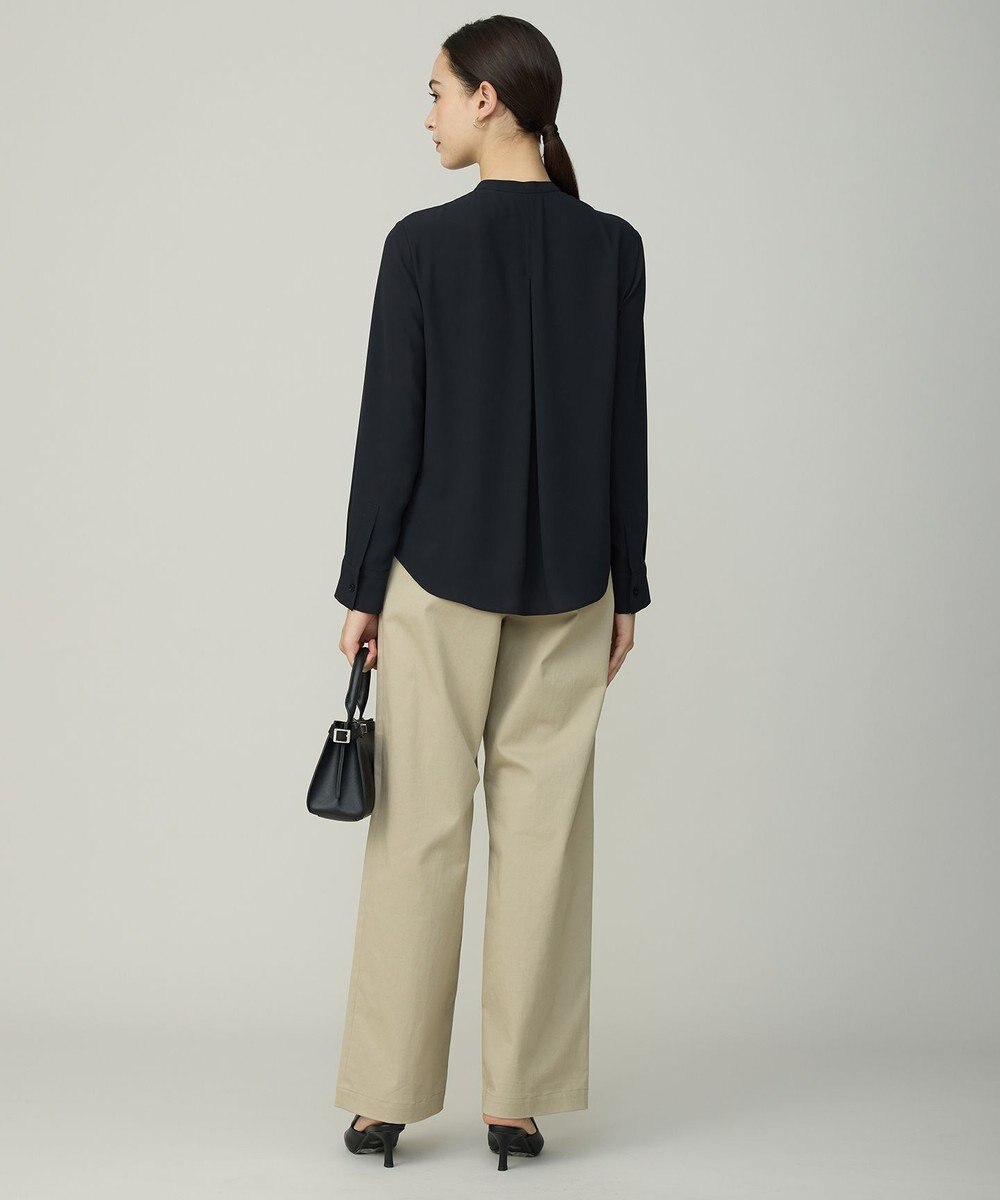 ICB L 【新色追加・WEB限定カラーあり・接触冷感・UVケア・速乾・洗える】BackSatinAmunzen バンドカラーブラウス 