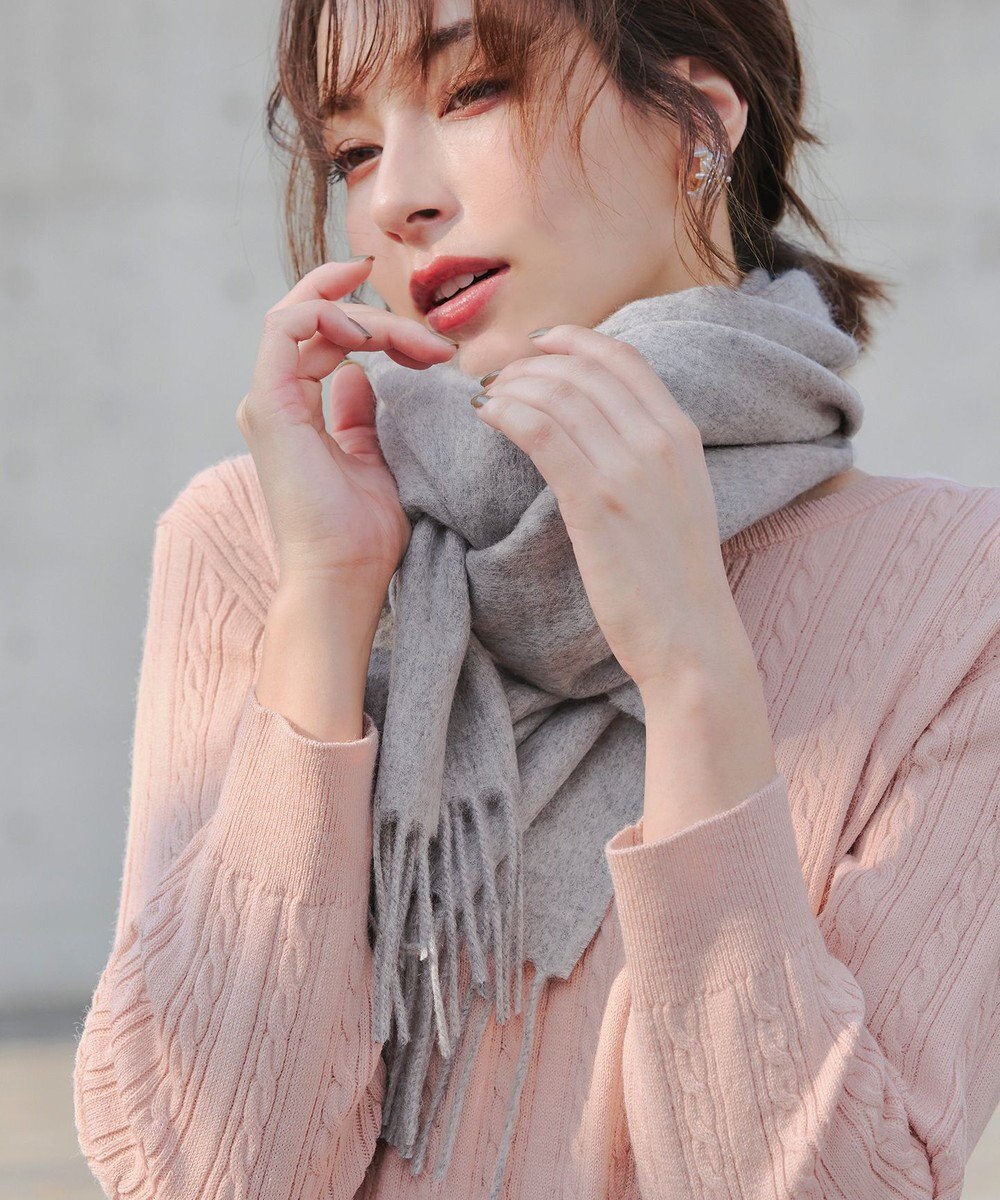 Tiaclasse 【ウール100%】フリンジ付きマフラー 