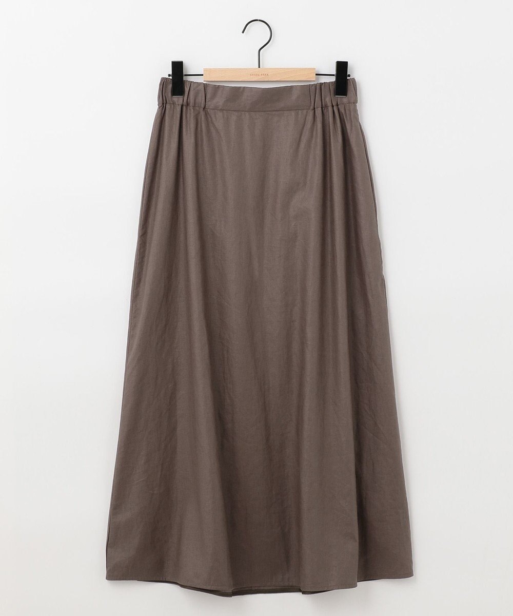 SHARE PARK LADIES 【洗える】リネンレーヨンコーティングウォッシュスカート 