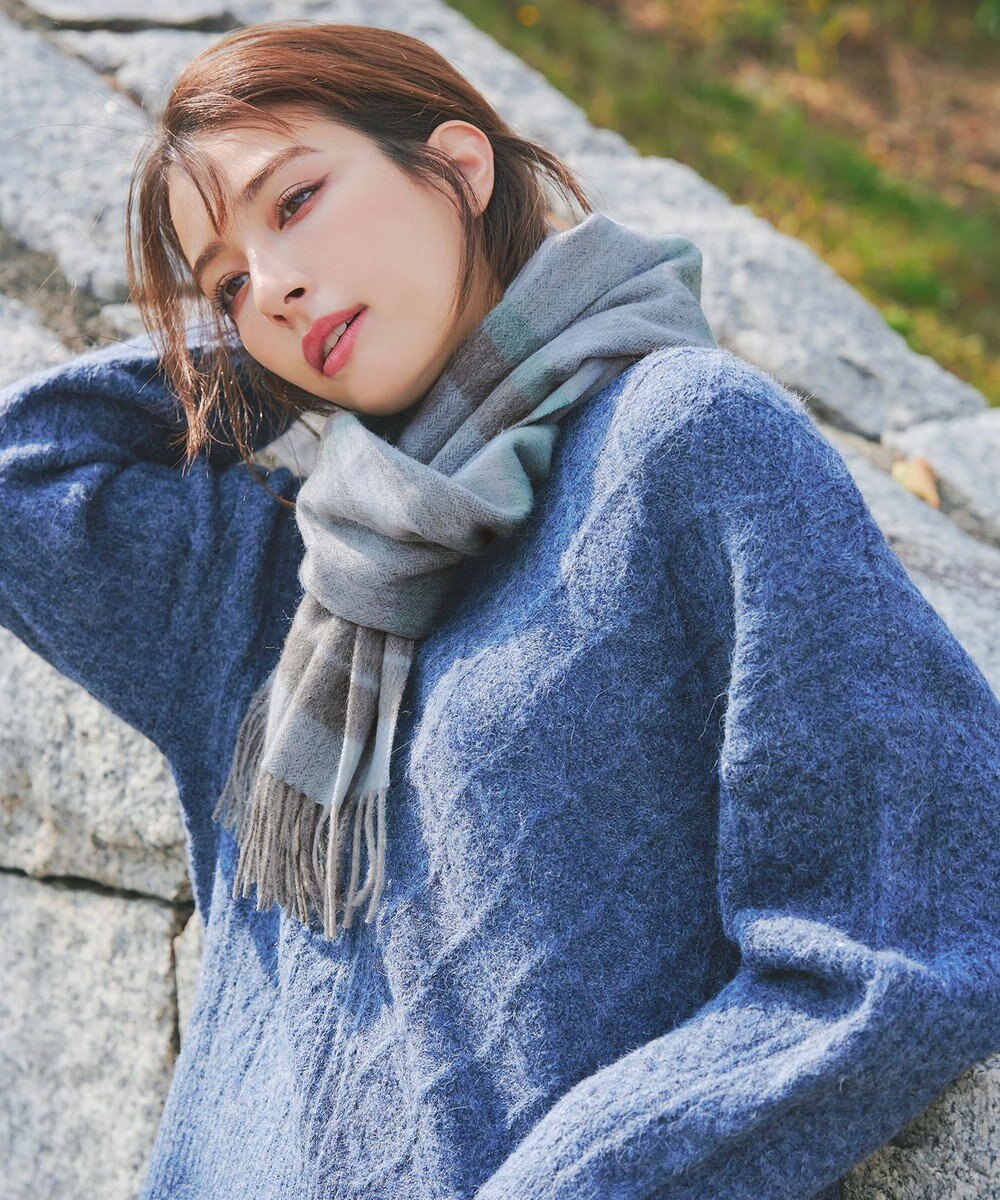 Tiaclasse 【ウール100%】フリンジ付きマフラー 