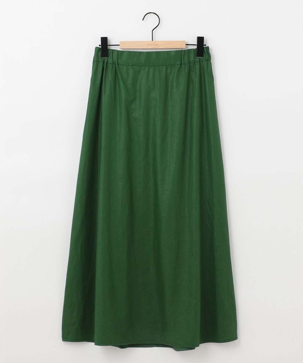 SHARE PARK LADIES 【洗える】リネンレーヨンコーティングウォッシュスカート 