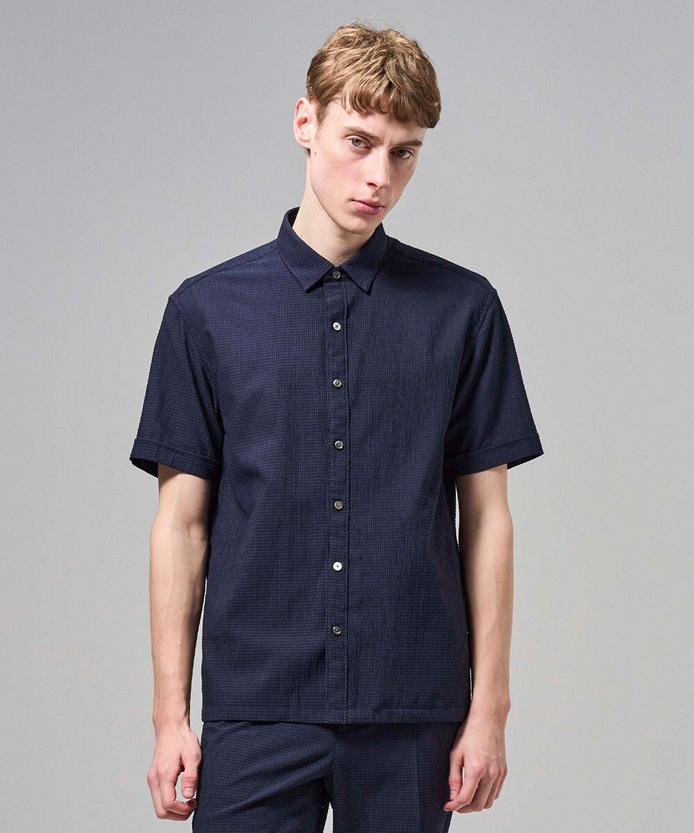 JOSEPH HOMME 【新型】トリコサッカーストレッチ　 レギュラーカラー半袖シャツ 