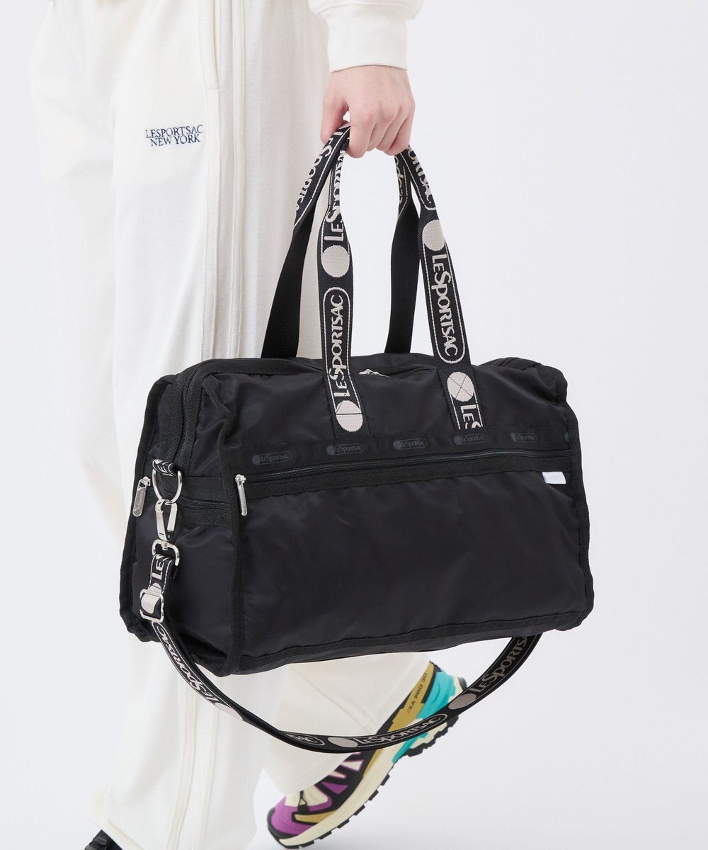 LeSportsac DELUXE MED WEEKENDER MH/ロゴジャガードブラックスナイデル 