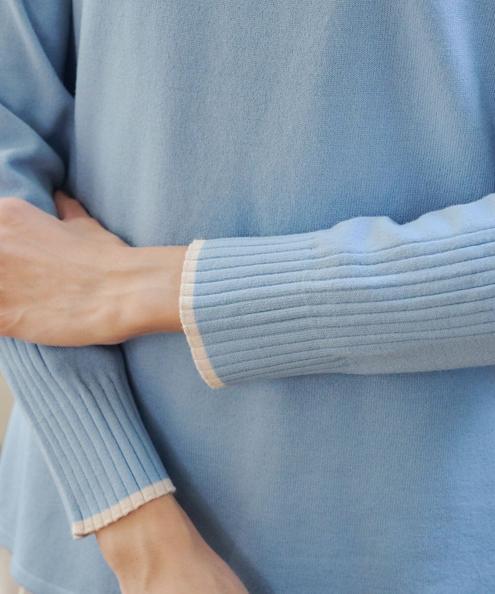 Tiaclasse 【洗える】配色ハイネックニットトップス 