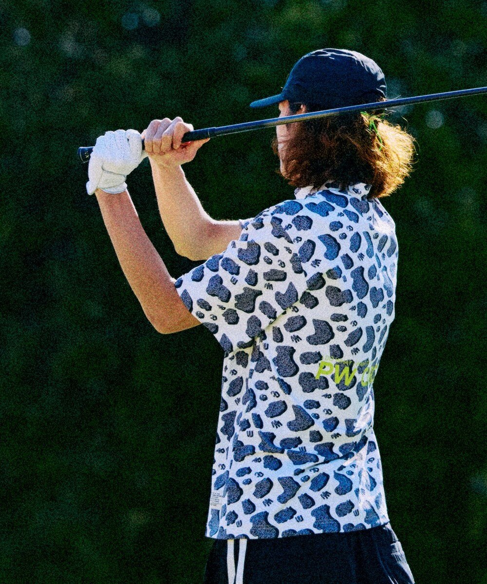 PW CIRCULUS 【UV遮蔽率99.5%  UVカット/速乾/ストレッチ】【MEN】アニマルドットポケットモックT ゴルフ 