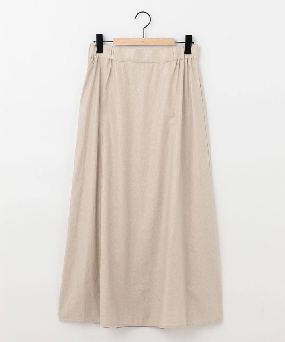 SHARE PARK LADIES 【洗える】リネンレーヨンコーティングウォッシュスカート 